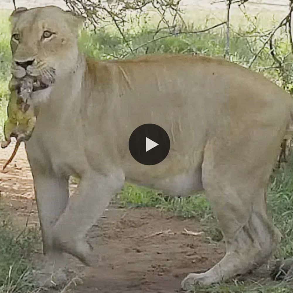 Omg! Lioness Gives Birth In Front Of Human! (video)