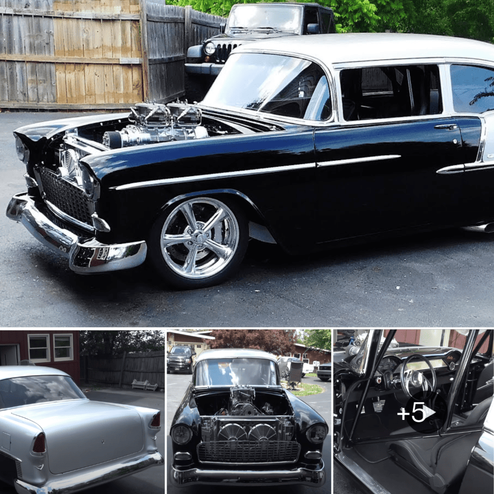 1955 Chevrolet Pro Street Shines In Black And Silver!