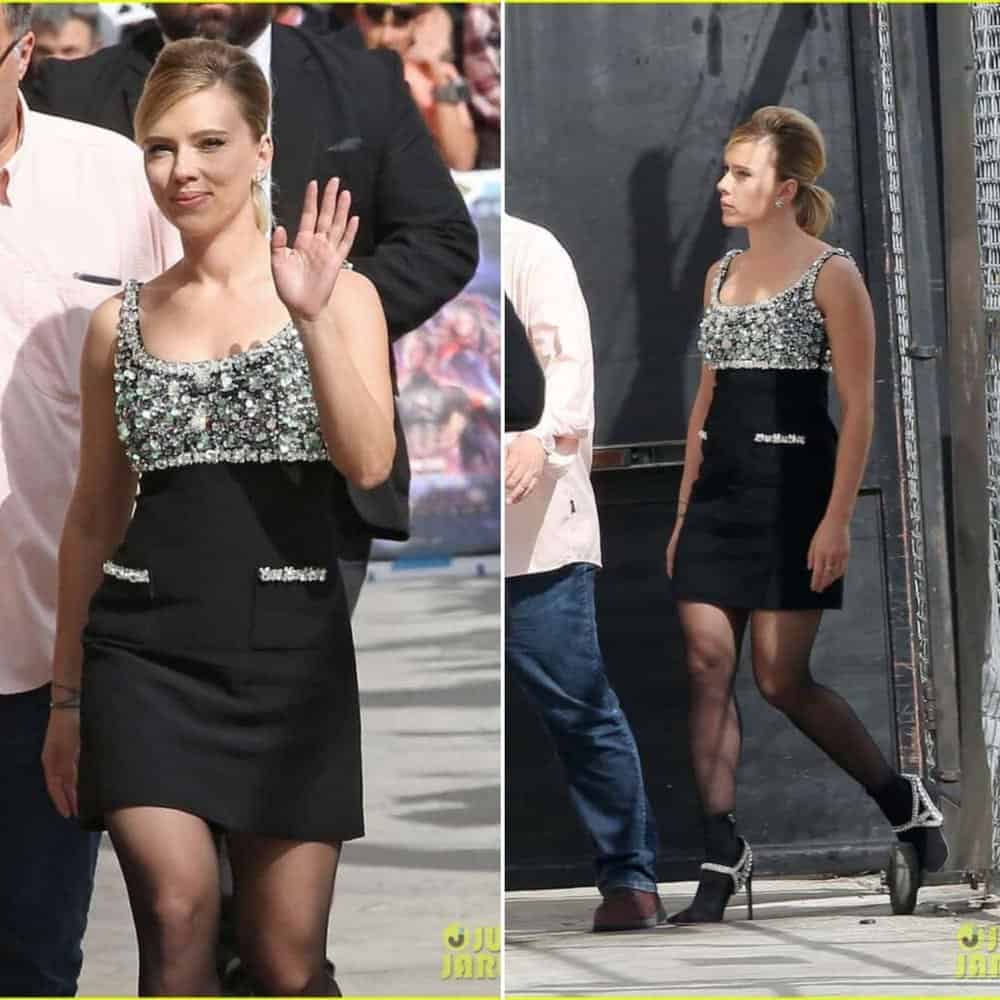 Scarlett Johansson Shines In Stunning Black Mini Dress A True Fashion Icon