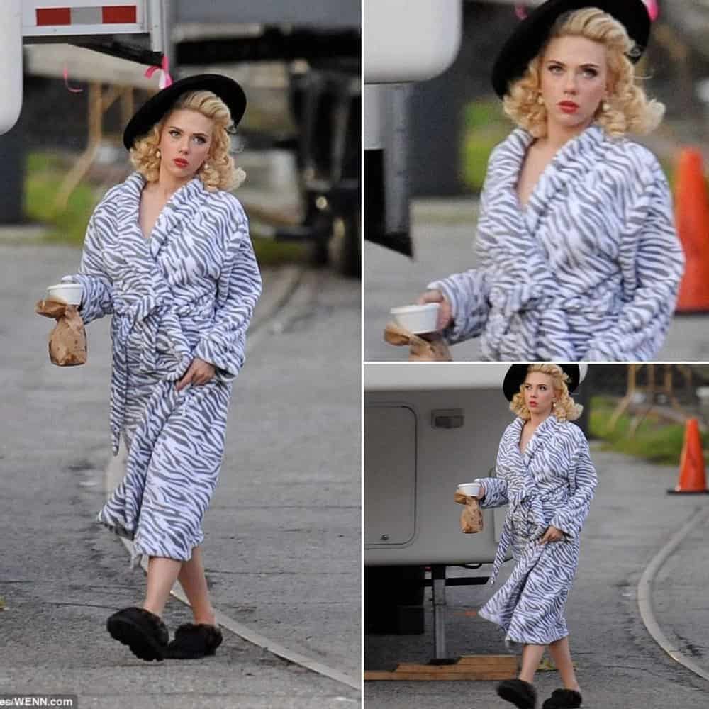 Scarlett Johansson's On Set Glamour A Playful Flash Of Elegance