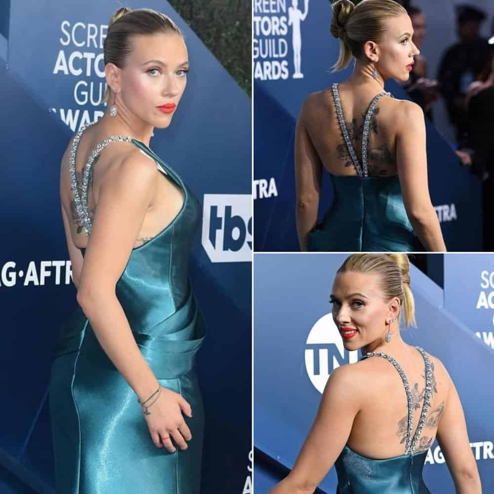 Scarlett Johansson's Stunning Tattoo Revealed A Peek Into Her Enormous Inked Art At The Sag Awards