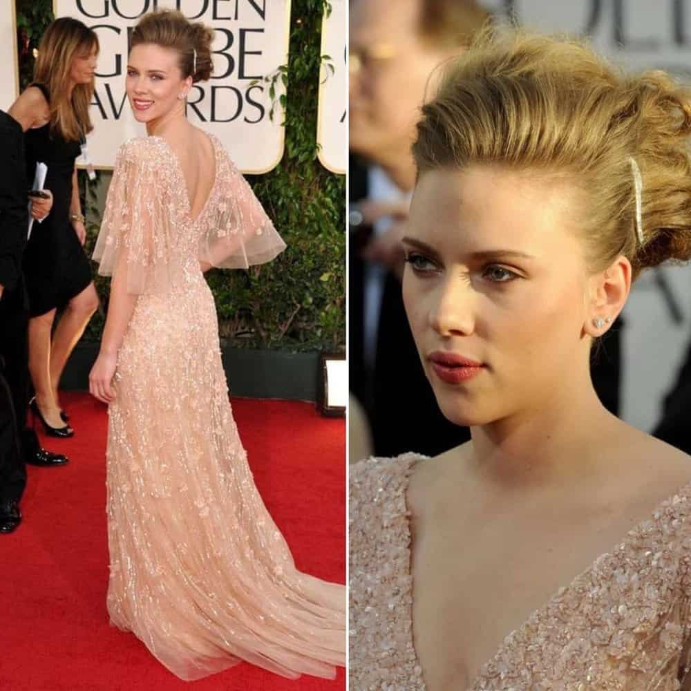 Captivating Elegance Scarlett Johansson Steals The Spotlight At The Golden Globes In A Stunning Pink Gown