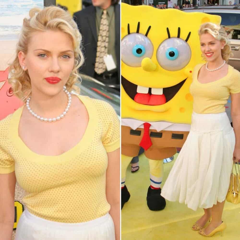 Captivating Moments Scarlett Johansson Lights Up Spongebob Squarepants Premiere