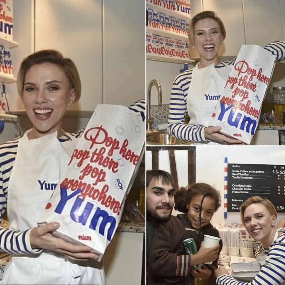 Catch The Buzz Scarlett Johansson Lights Up Paris With Grand Opening Of Scarlett's Pops Popcorn Shop