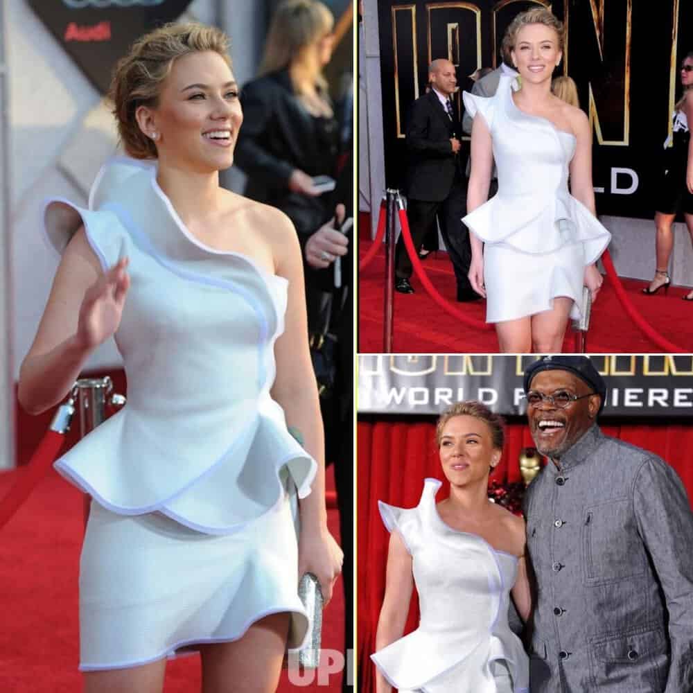 Scarlett Johansson Shines At Iron Man 2 Premiere In Mesmerizing Asymmetrical Dress