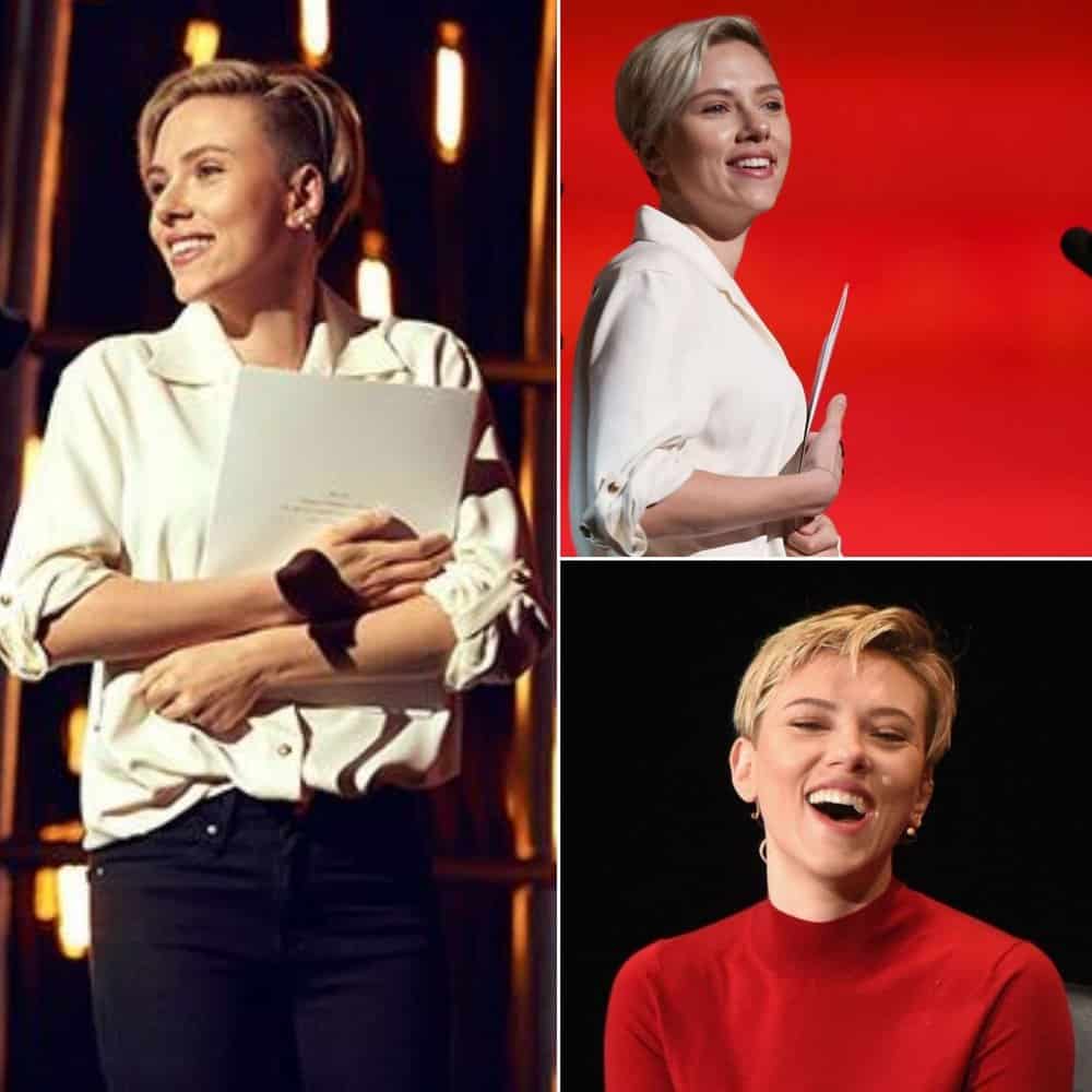 Scarlett Johansson Stuns With Fresh Faced Look At Oscars Rehearsals