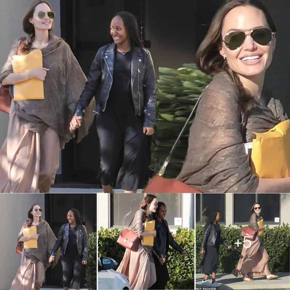 Angelina Jolie Spotted With Daughter Zahara In Long Beach