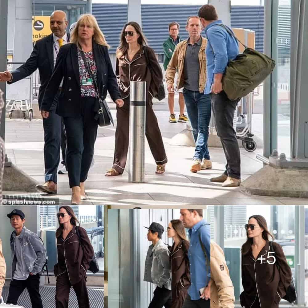 Angelina Jolie Steps Out In Style At London Airport With Son Pax