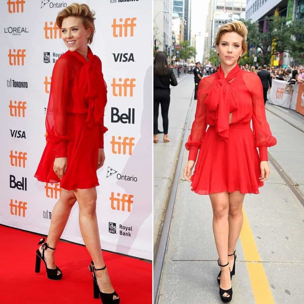 Scarlett Johansson Steals Spotlight In Red Mini Dress At Toronto Film Festival Premiere