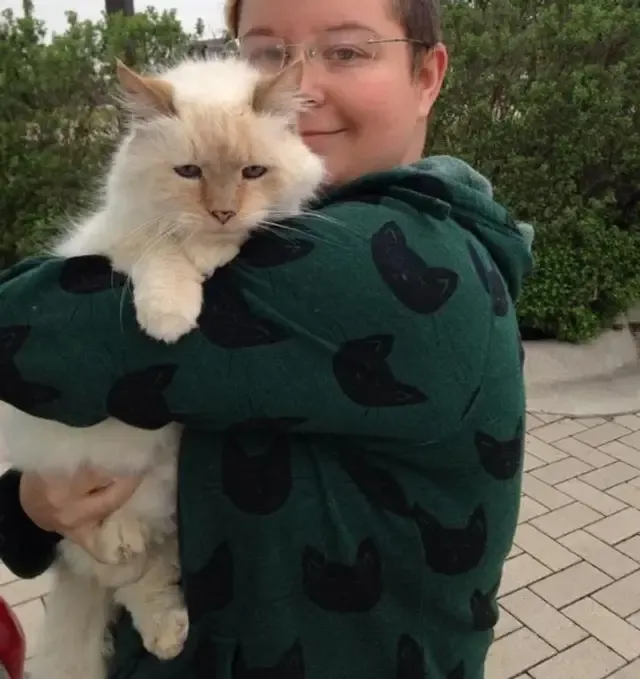 Kiki is now comfortably adjusted to her ...