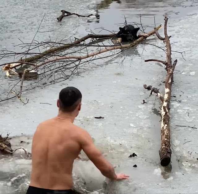 This dramatic scene unfolded at the froz...