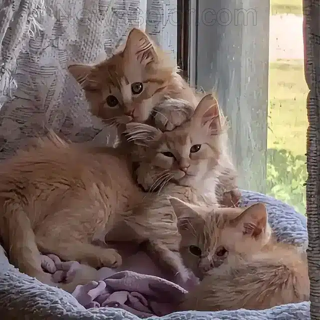 In their new home, as sunlight filters t...