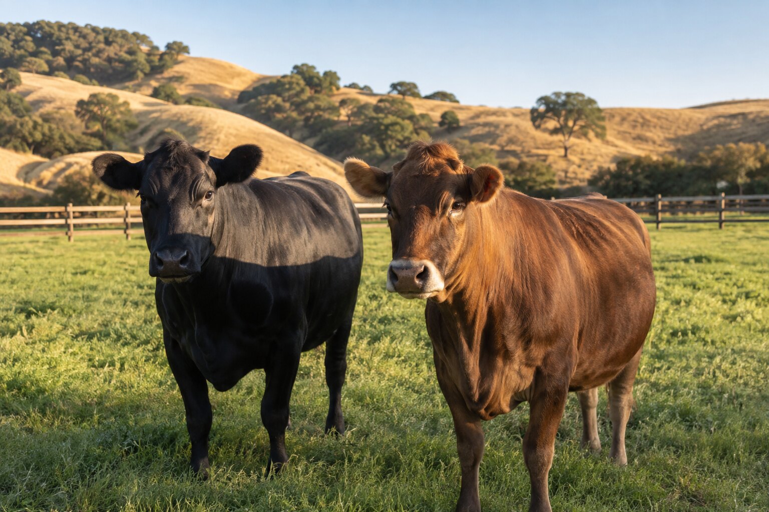 Illustrative image representing rescued cows June B. Free and Susan living safely at sanctuary.