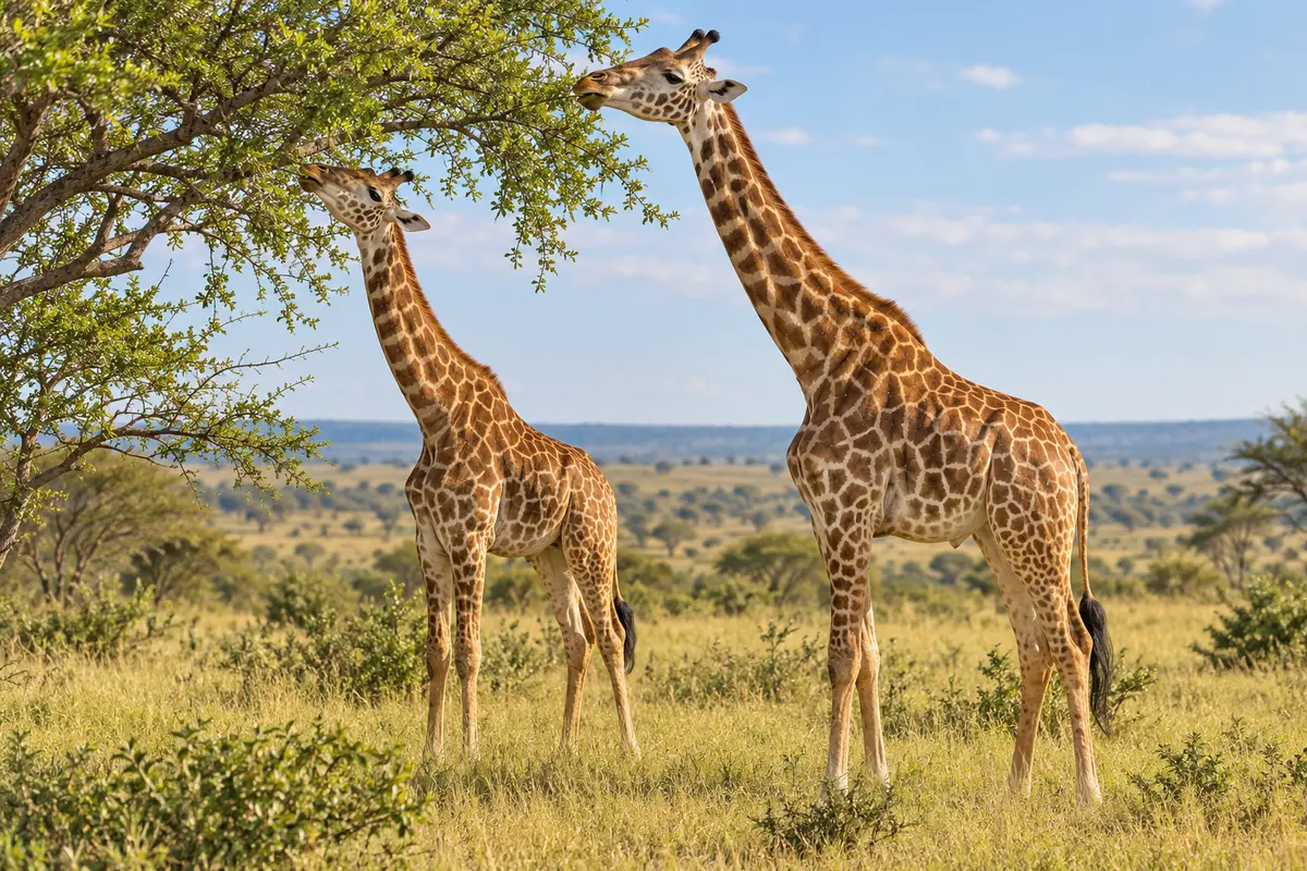 Educational reconstruction of giraffes browsing trees