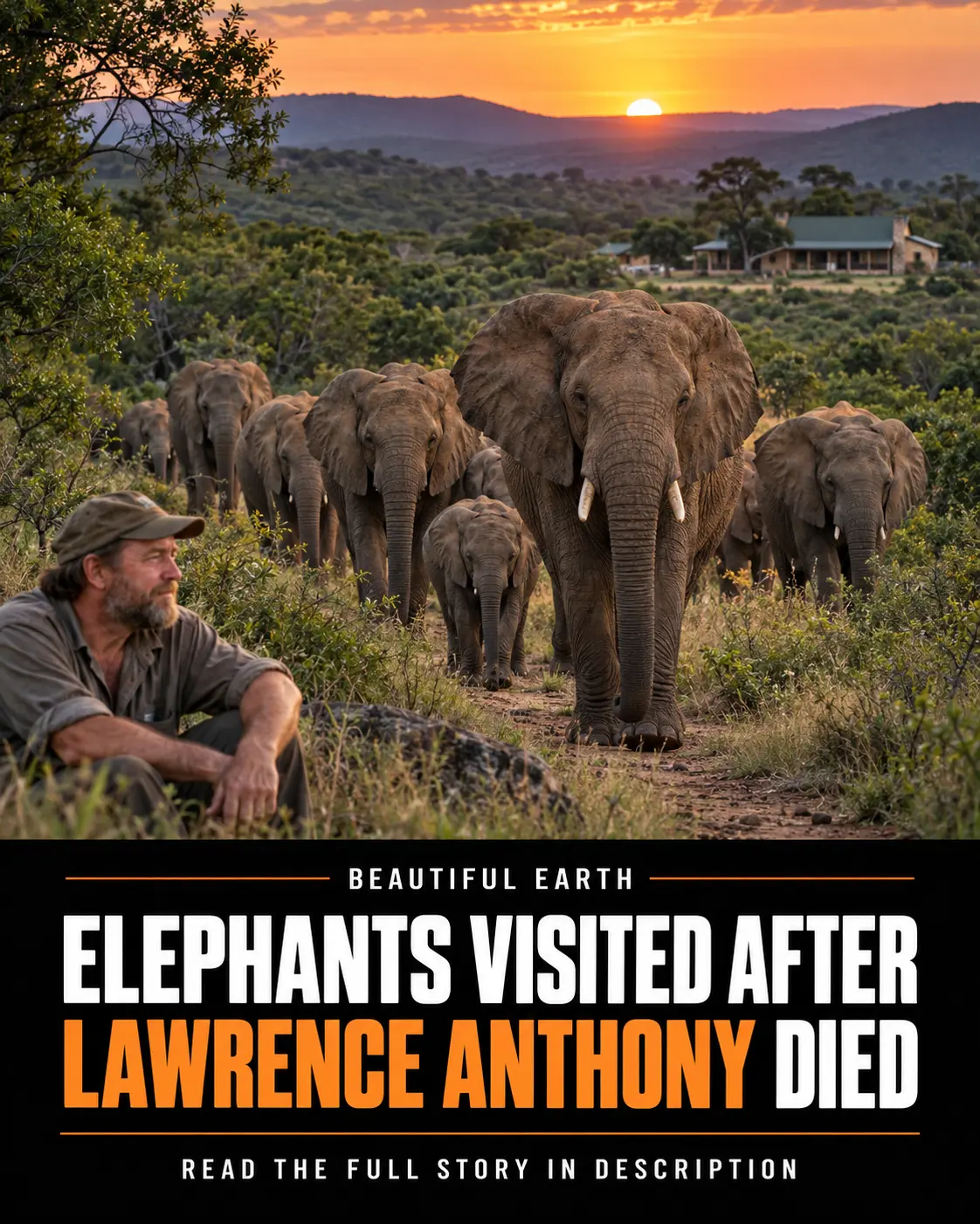 Elephants approach a South African reserve home after conservationist Lawrence Anthony died